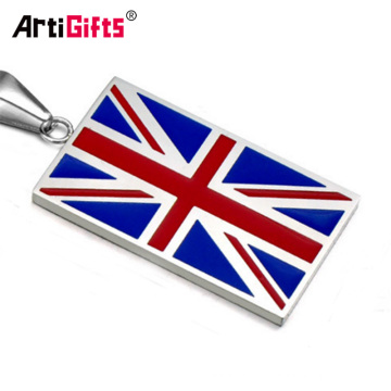 Atacado personalizado metal country flag dog tag fabricante de impressoras de colar